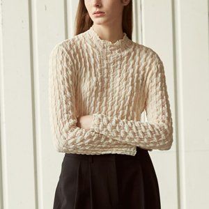 WConcept white ruffled long-sleeve top